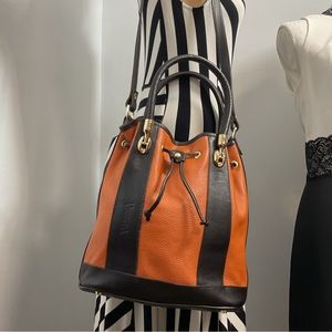 Valentina Leather Drawstring  Bucket Bag